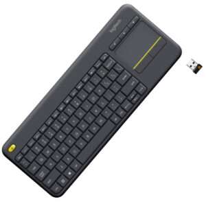 Logitech K400 Plus Wireless Livingroom Keyboard with Touchpad for Home Theatre PC Connected to TV Best Price in Dubai UAE. Logitech Authorised Supplier in Dubai UAE